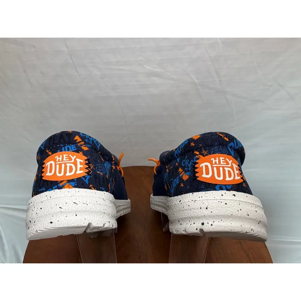 Hey Dude Wally Funk Y Game On Navy Multi Youth J3 EU36 NWT